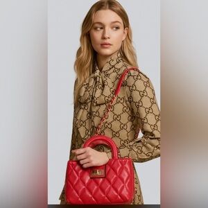 Aldo designed Elegant Red Quilted Handbag